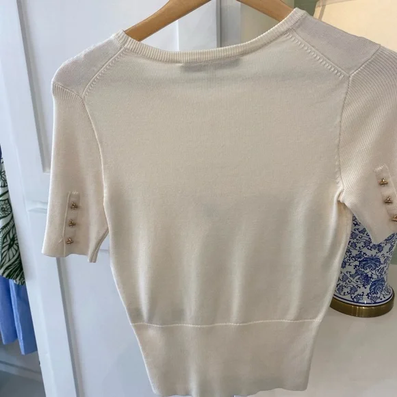 NWT Endless Rose Jewel Trim Half Sleeve Top - Picture 3 of 4